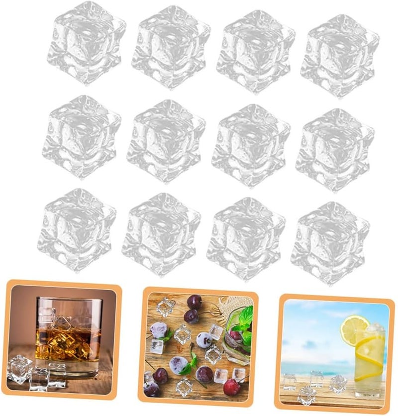 50 Pcs Clear Acrylic Ice Cube Squares Artificial Decoration for Fish Tanks - Image 4